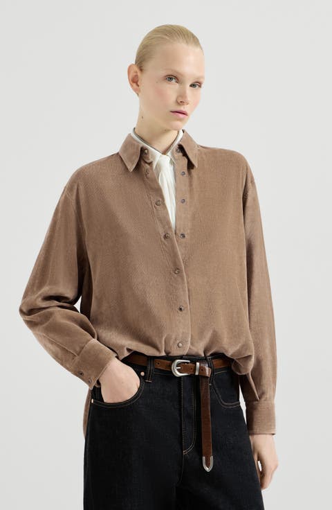Fluid corduroy shirt