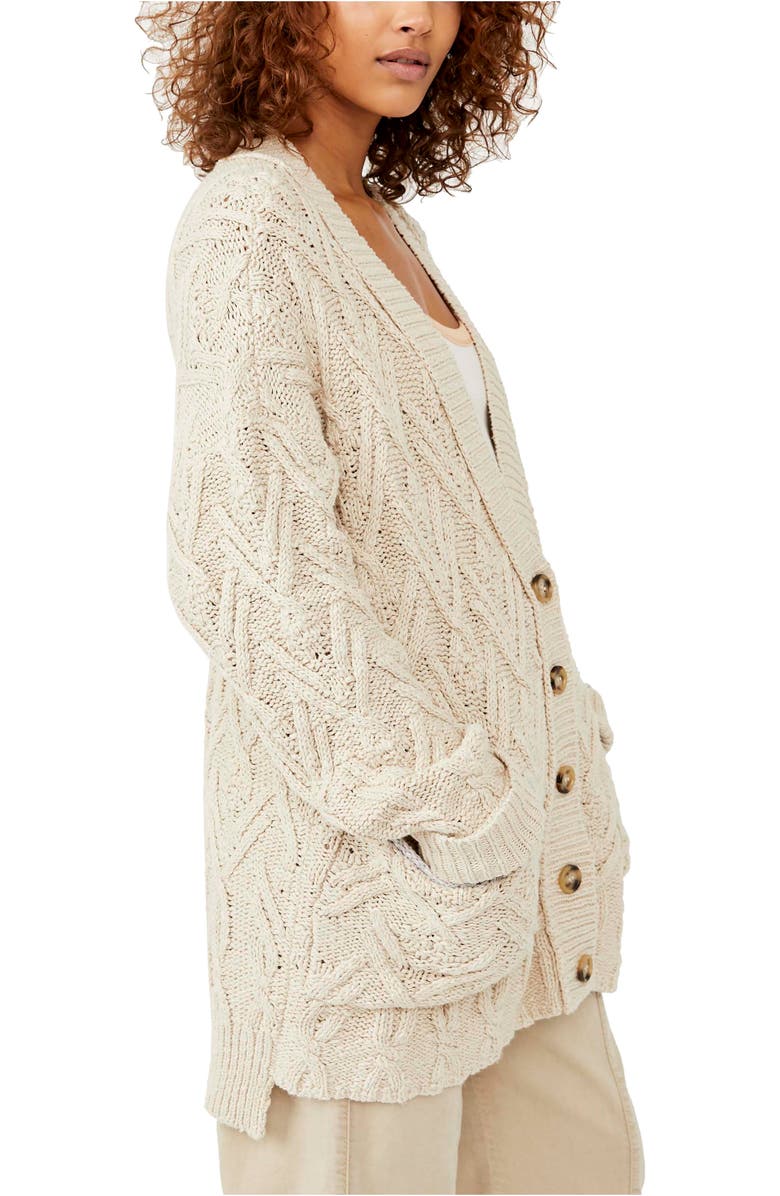 Free People Montana Cable Cotton Cardigan, Alternate, color, 