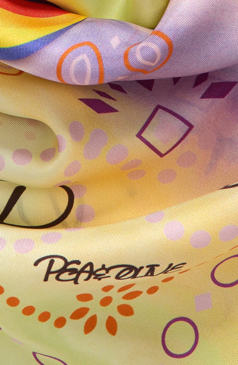 PEA N OLIVE Peace Tie Dye Silk Scarf, Alternate, color, 