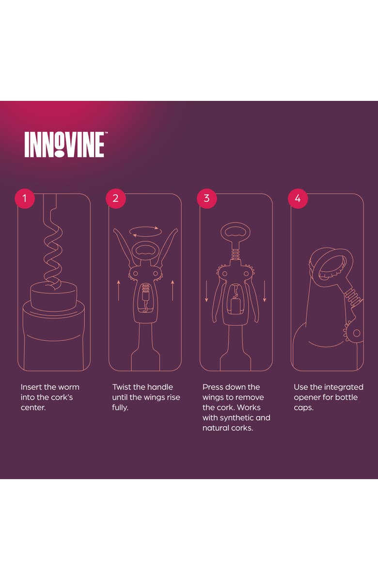 Innovine Winged Corkscrew, Alternate, color, Silver