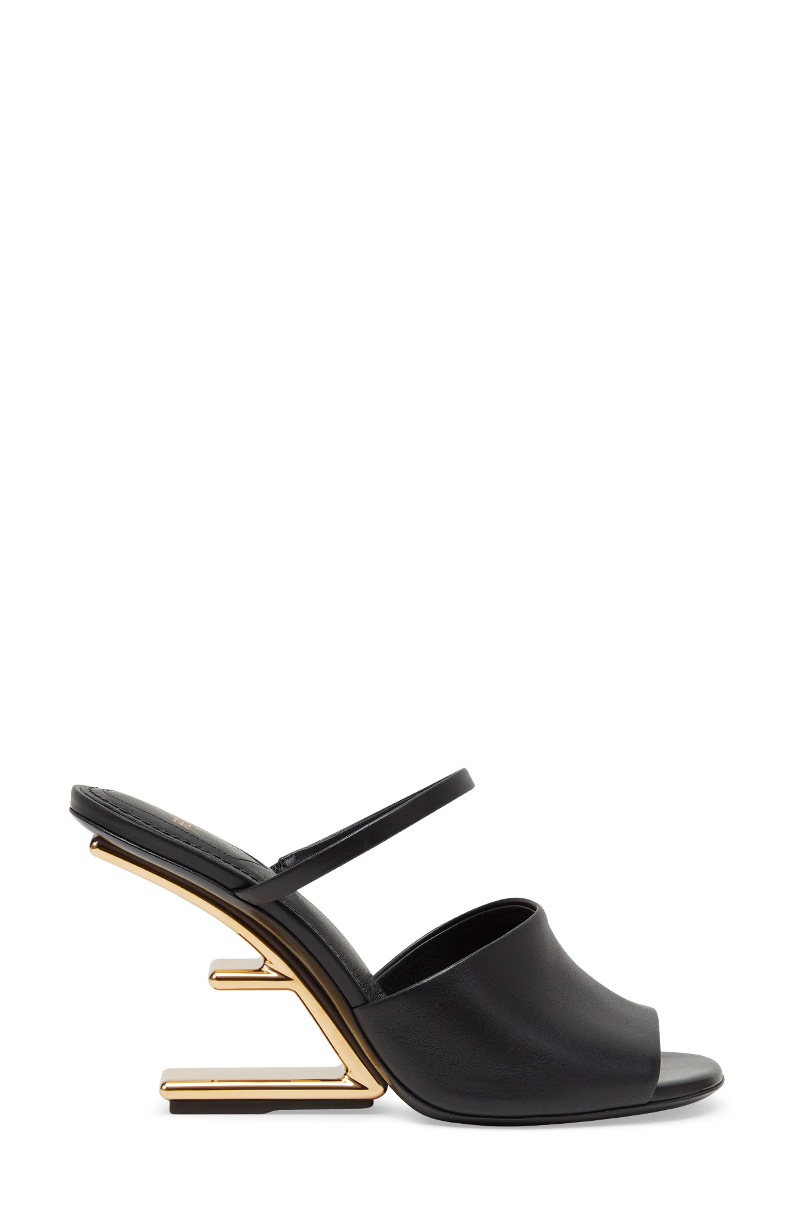 Fendi First F Heel Sandal, Alternate, color, 