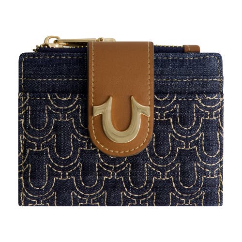 True Religion Horseshoe Quilted Small Wallet In Blue