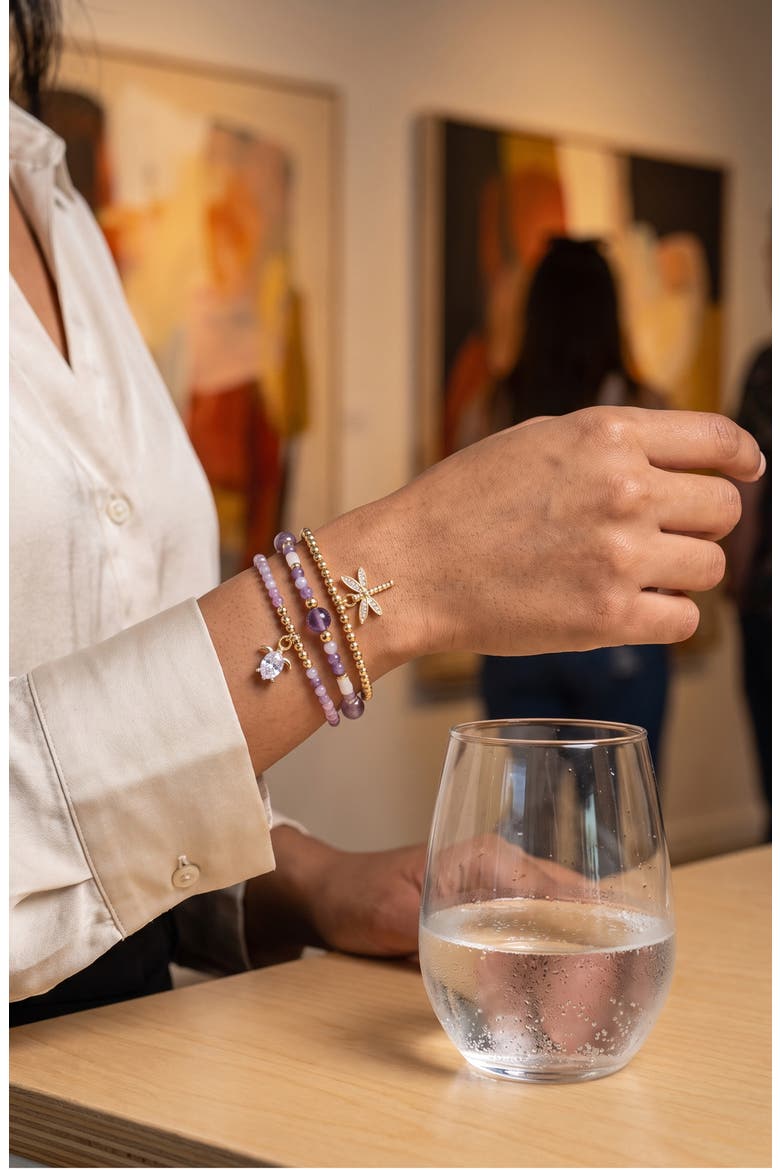 Beatrix Set of 3 Stretch Bracelets, Alternate, color, GOLD