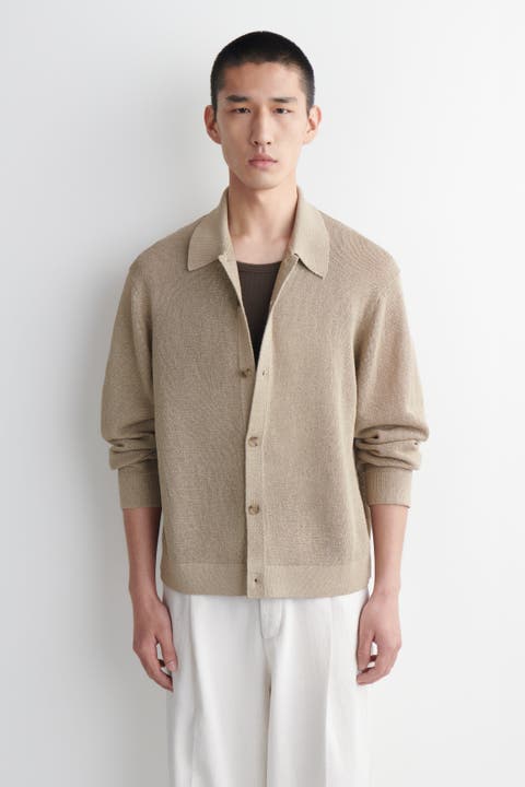 Knitted Cotton-paper Cardigan