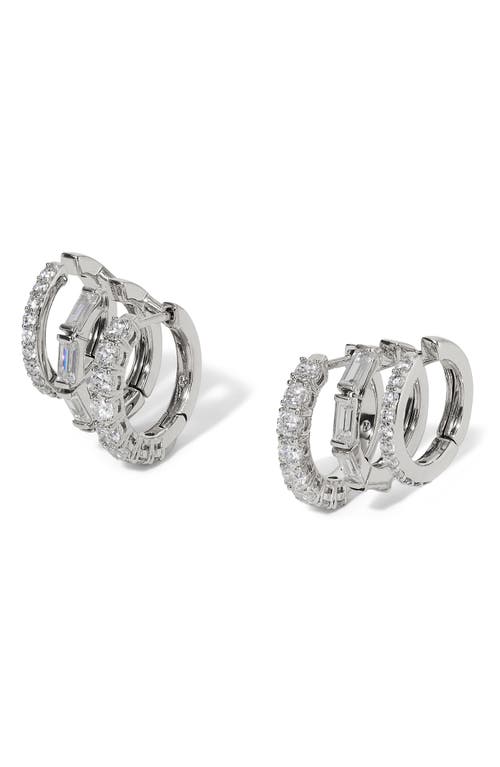 NADRI NADRI DELPHINE TRIPLE LINK HOOP EARRINGS