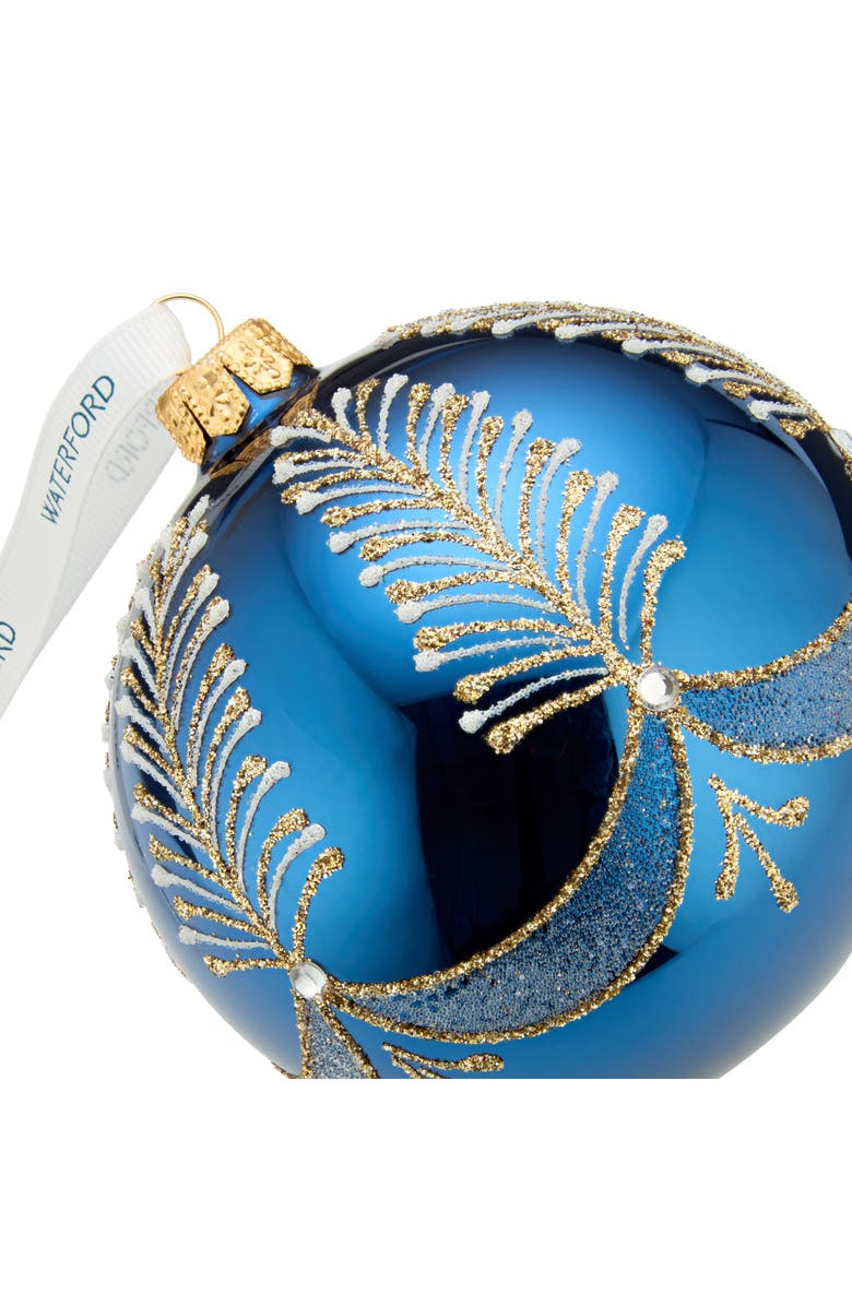 Waterford Holiday Heirlooms Blue Bauble Glass Ornament, Alternate, color, Multi