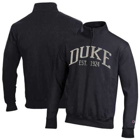 Men's Champion Black Duke Blue Devils Powerblend Quarter-Zip Pullover