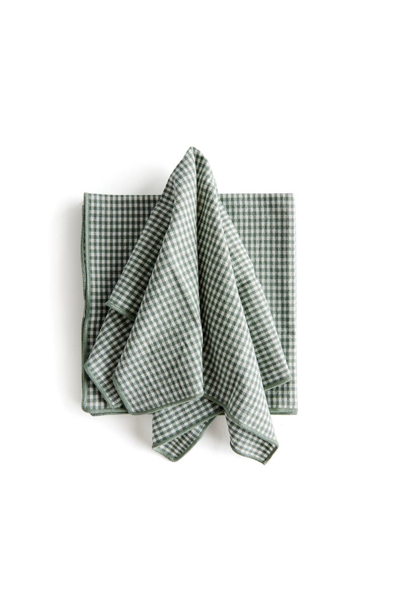Napa Home & Garden 18" Vibrant Green Plaid Cotton Dinner Napkins Set of 4 for Dining & Table Decor, Main, color, Green