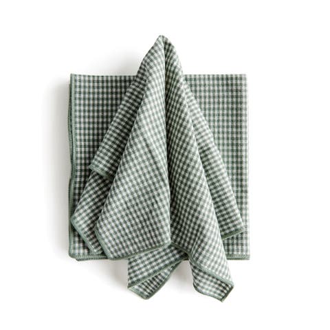 18" Vibrant Green Plaid Cotton Dinner Napkins Set of 4 for Dining & Table Decor