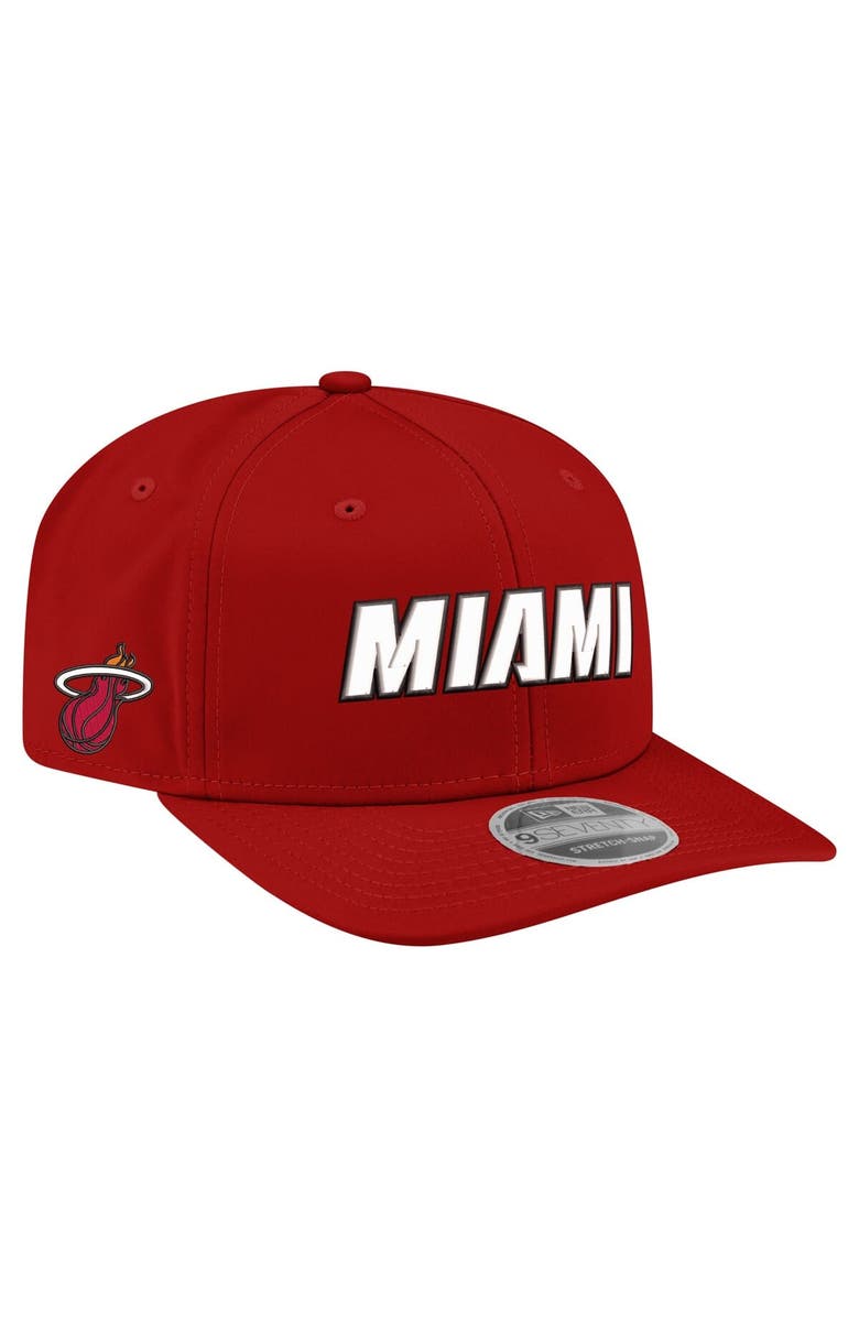 New Era Men's New Era  Red Miami Heat Statement Edition Jersey Hook 9SEVENTY Stretch-Snap Hat, Main, color, 