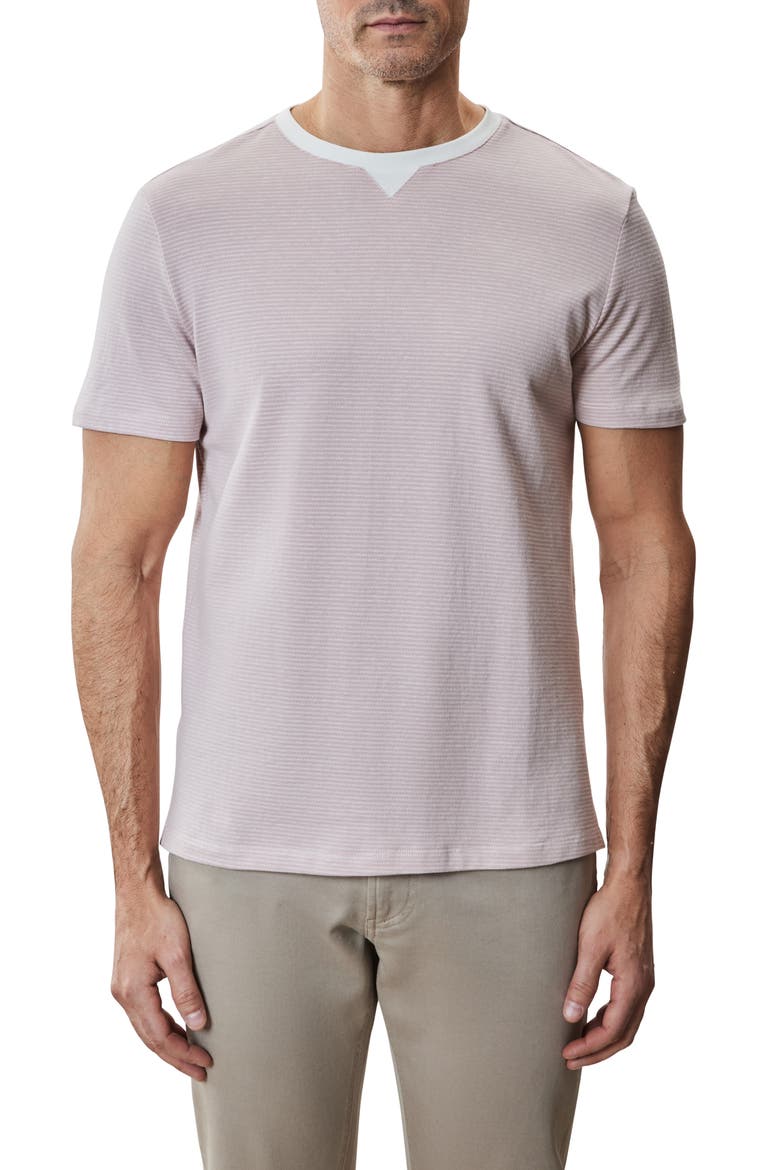 Fitch Feeder Stripe Rib Trim T-Shirt, Main, color, CORAL