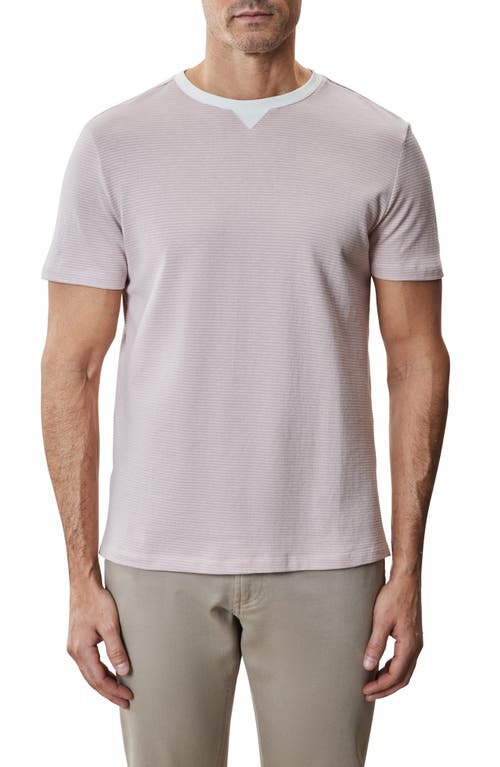 Robert Barakett Fitch Feeder Stripe Rib Trim T-shirt In Coral