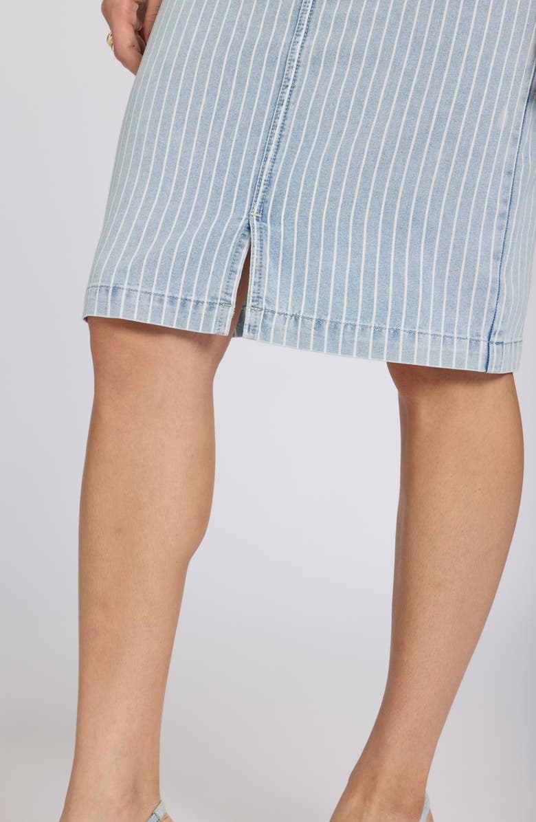 NYDJ Stripe High Waist Denim Skirt, Alternate, color, 
