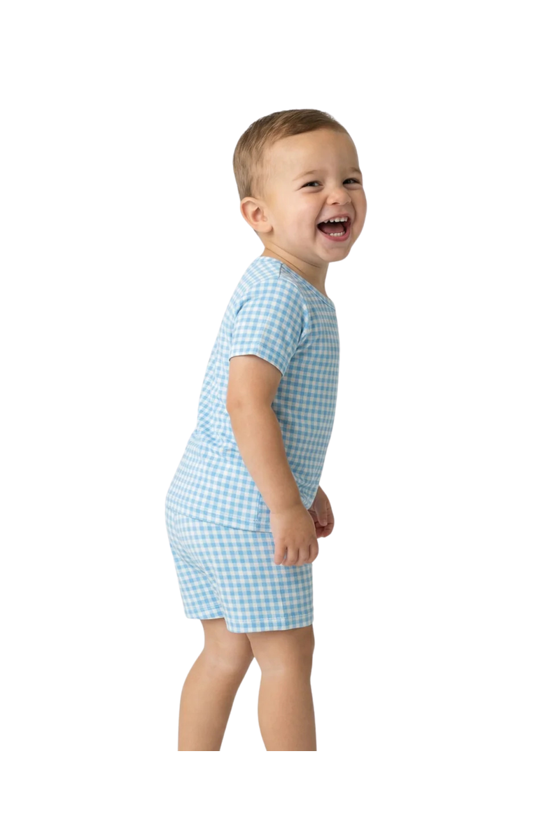 Short Sleeve and Shorts Pajama Set, Alternate, color, Harbor Gingham