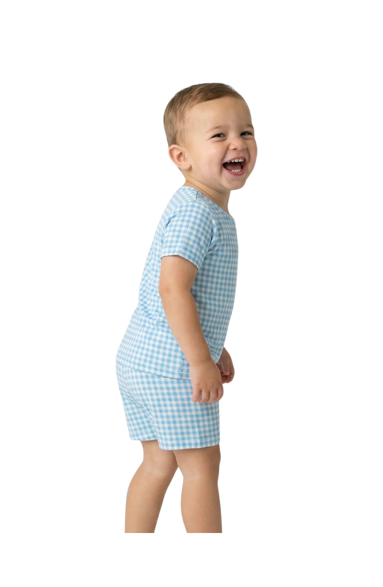 Motette Short Sleeve and Shorts Pajama Set, Alternate, color, Harbor Gingham