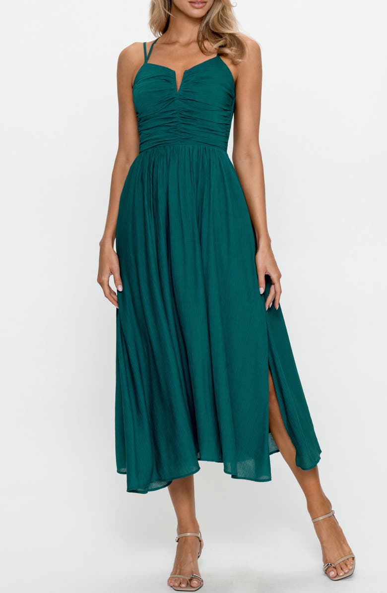 PS By Cupshe Smocked Strappy Midi Dress, Alternate, color,
