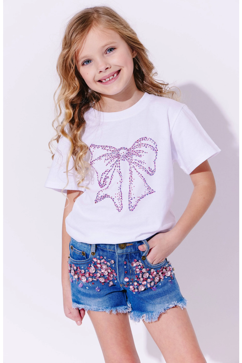 Crystal Bow T-shirt, Alternate, color, White