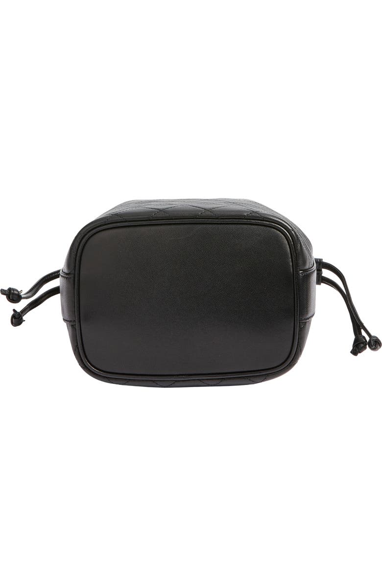 Saint Laurent Cassandre Quilted Leather Bucket Bag, Alternate, color, Noir