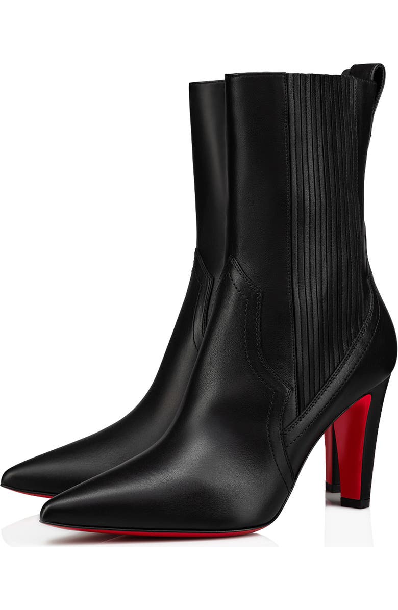 Christian Louboutin Santiag Pointed Toe Bootie, Main, color, Black