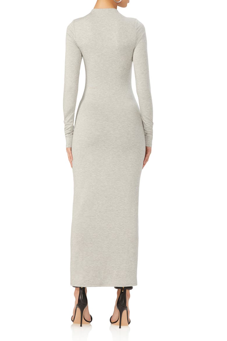 Juniper Funnel Neck Long Sleeve Jersey Maxi Dress, Alternate, color, HEATHER GREY