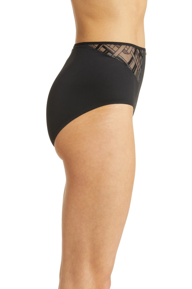 Graphic Allure High Waist Support Briefs, Alternate, color, BLACK-11