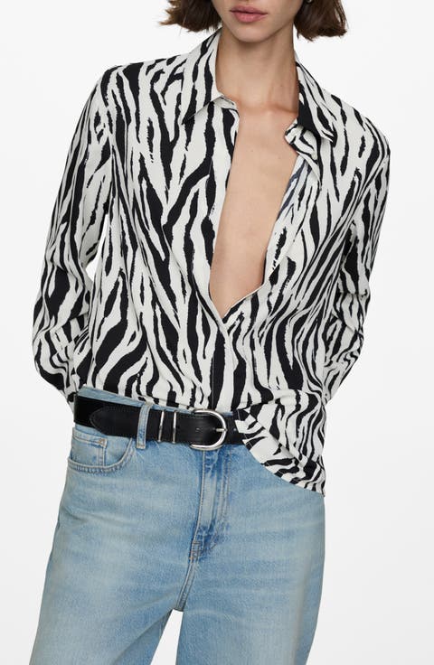 Flowy Button-Up Shirt (Regular & Plus)