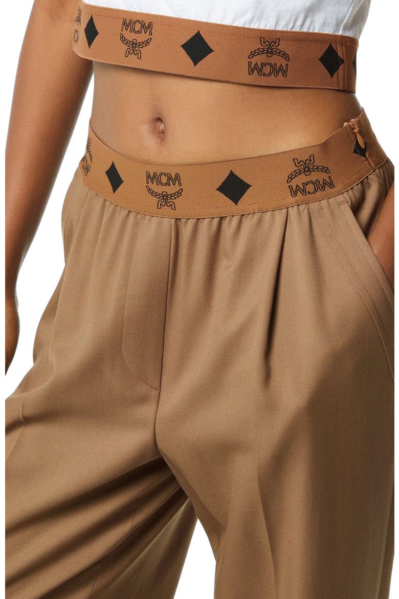 Monogram Pants in Wool Twill, Alternate, color, Light Brown
