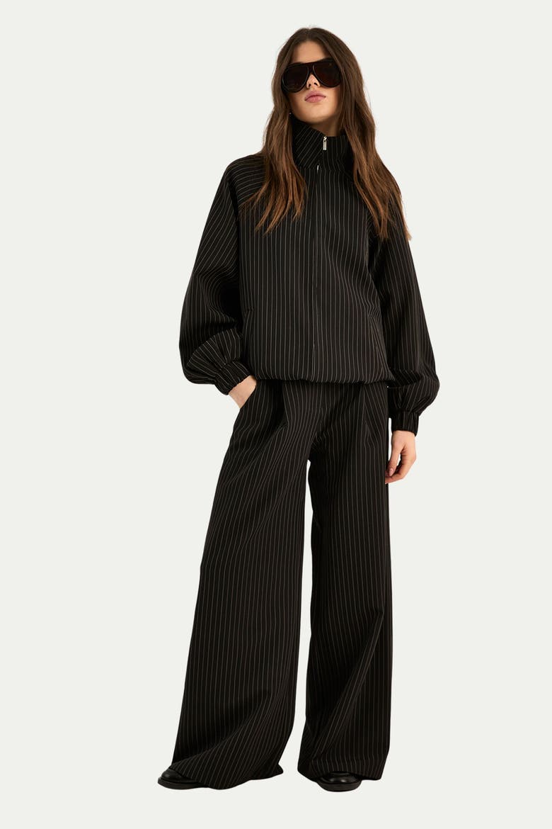 Funnel Neck Track Jacket Co-ord, Alternate, color, Black