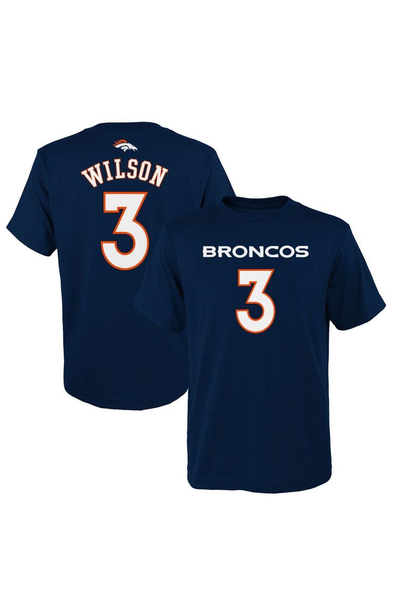 Outerstuff Youth Russell Wilson Navy Denver Broncos Mainliner Player Name & Number T-Shirt, Main, color, 