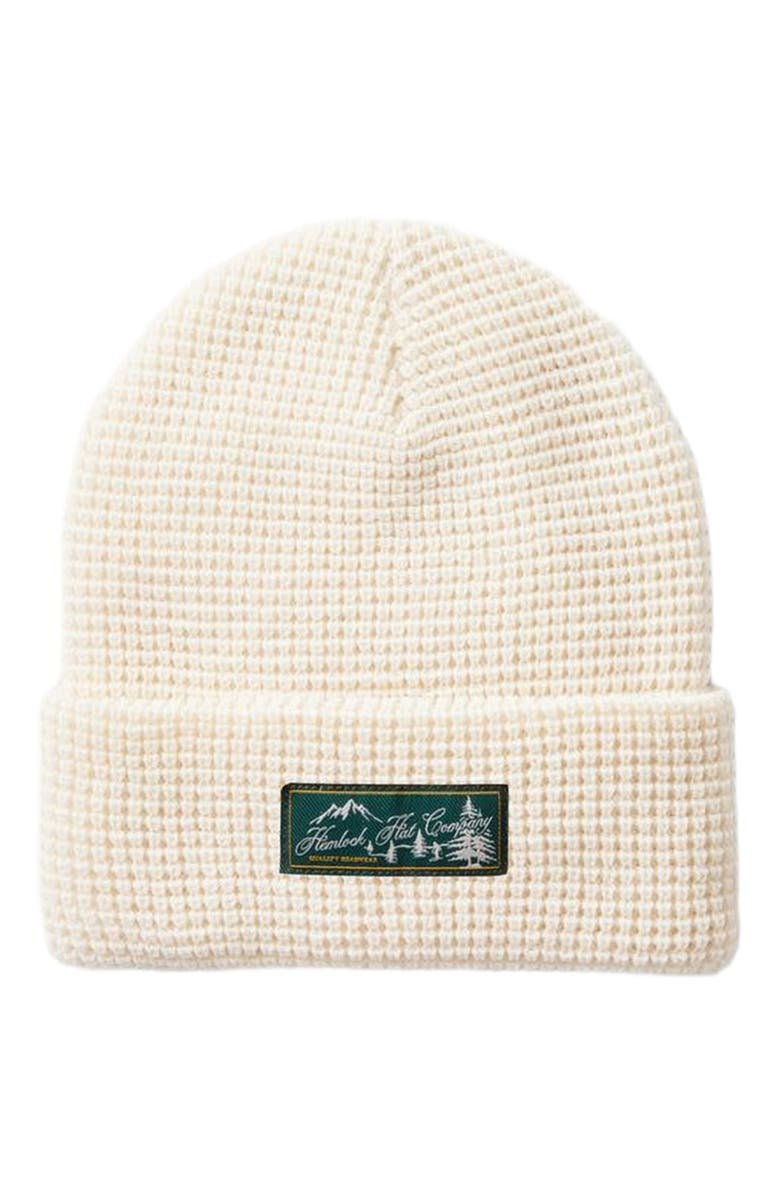 Hemlock Meadows Waffle Beanie, Main, color, Chalk