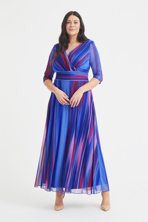 Verity Ikat Print Maxi Gown