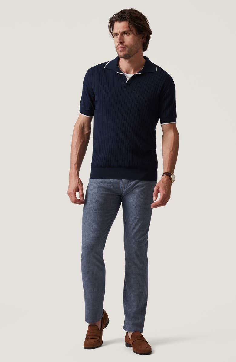 34 Heritage Rib Short Sleeve Polo Sweater, Alternate, color, Navy