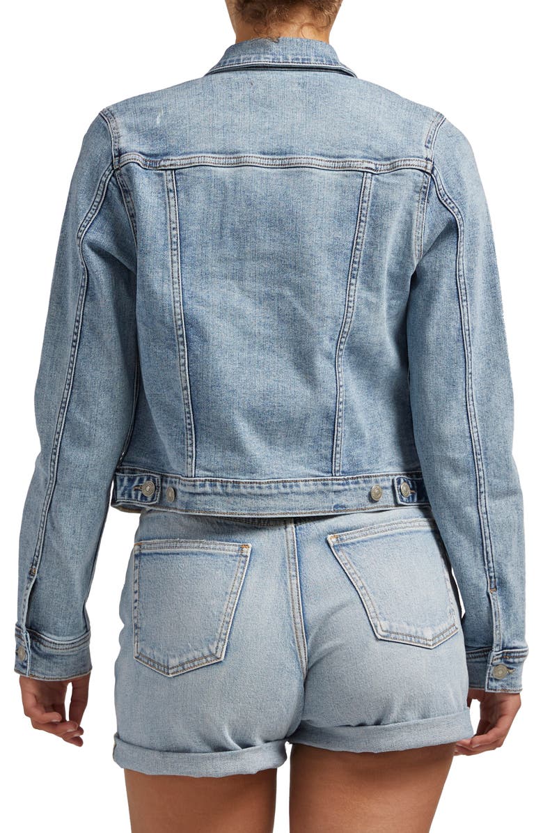 Silver Jeans Co. Fitted Denim Jacket, Alternate, color,