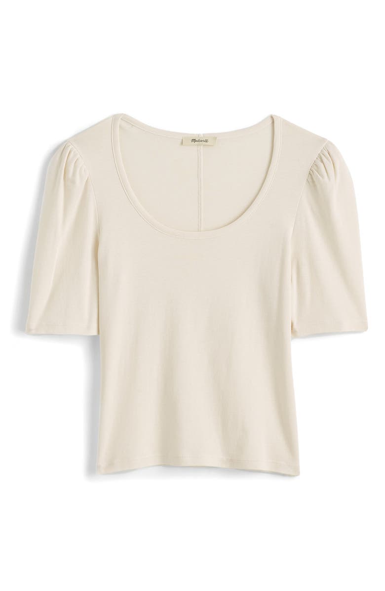 Madewell Puff-Sleeve Scoop Neck T-Shirt, Alternate, color, Vintage Ivory