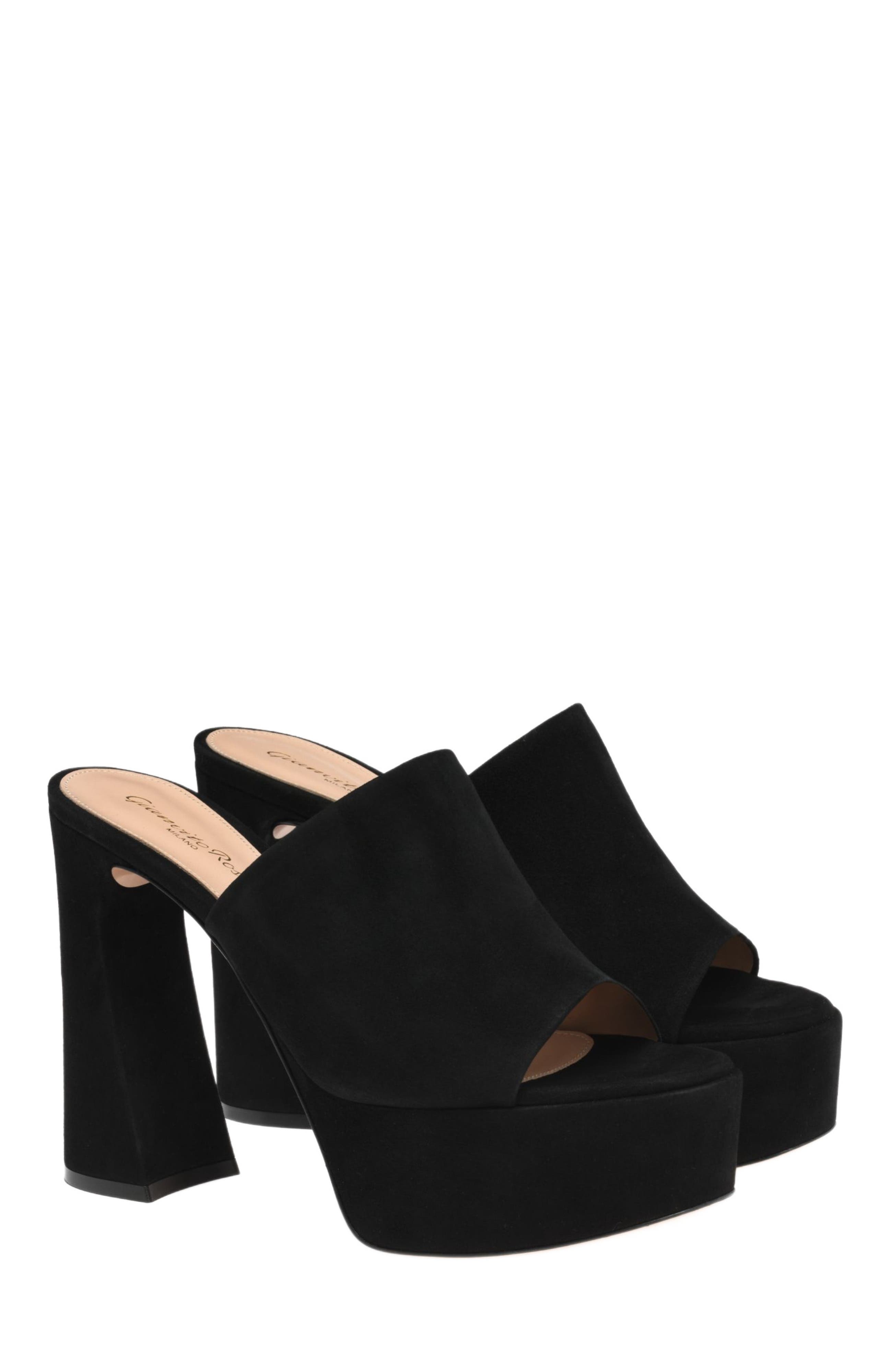 Gianvito Rossi Holly Mule, Alternate, color, Black Suede