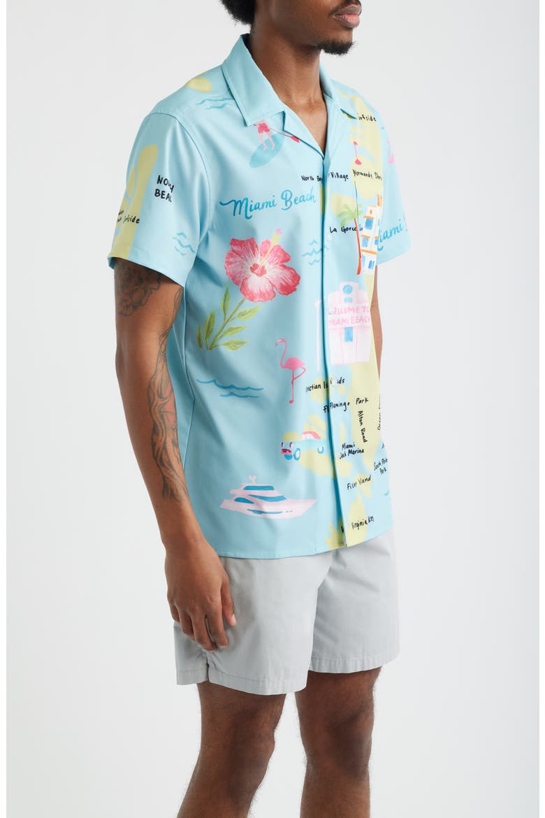 Collins Ave Weekend Camp Shirt, Alternate, color, BLUE