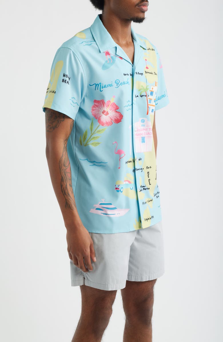 MAVRANS Collins Ave Weekend Camp Shirt, Alternate, color, Blue