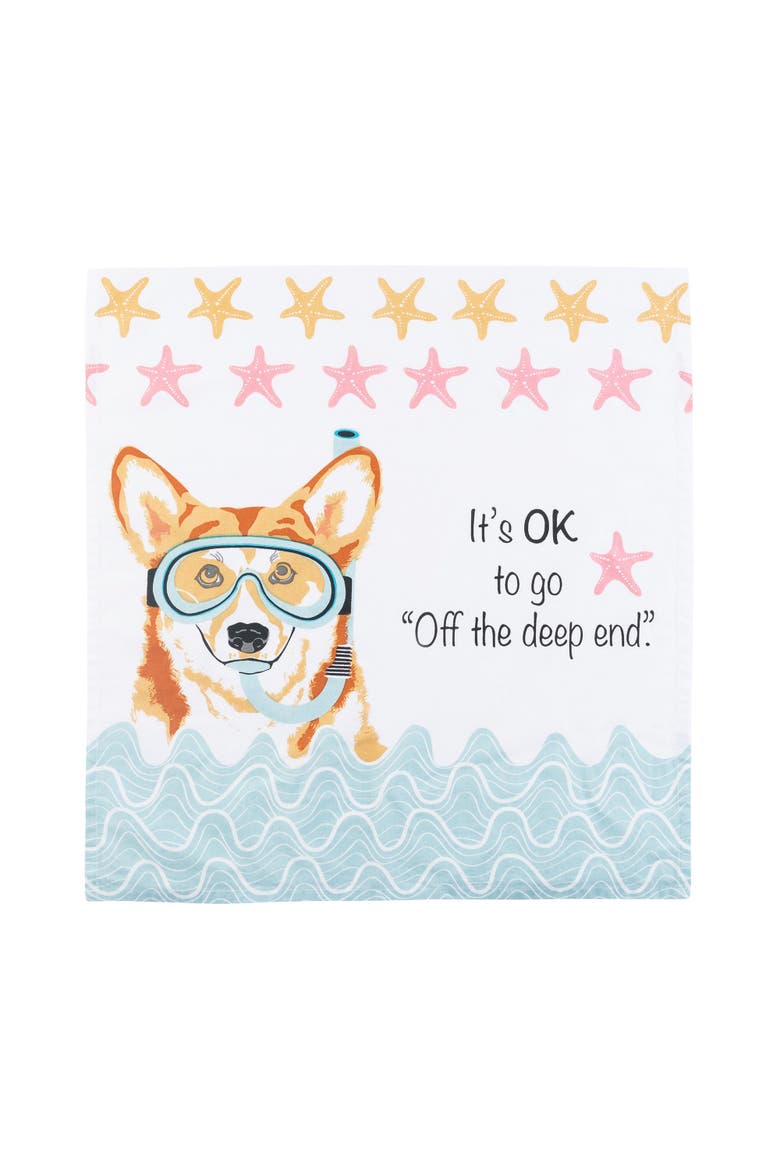 Nauti Dogs/Corgi Scuba Towel, Main, color, White