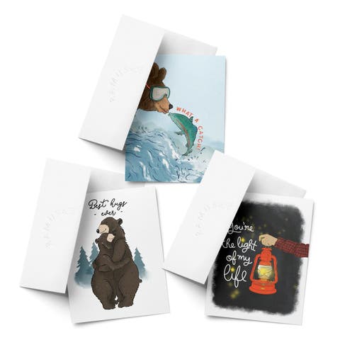 Love/Valentine
s Assorted Greeting Card Pack (3ct) "Perfect Catch, Best Hugs Ever, Light Of My Life"