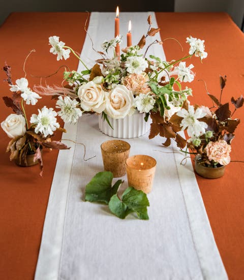 Linen Table Runner for Dining Table, Holiday and Everyday Table Decor - Classic Hemstitch