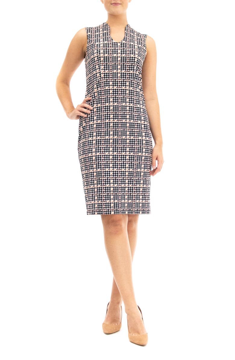 Nina Leonard U-Neck Sleeveless Midi Dress, Main, color,