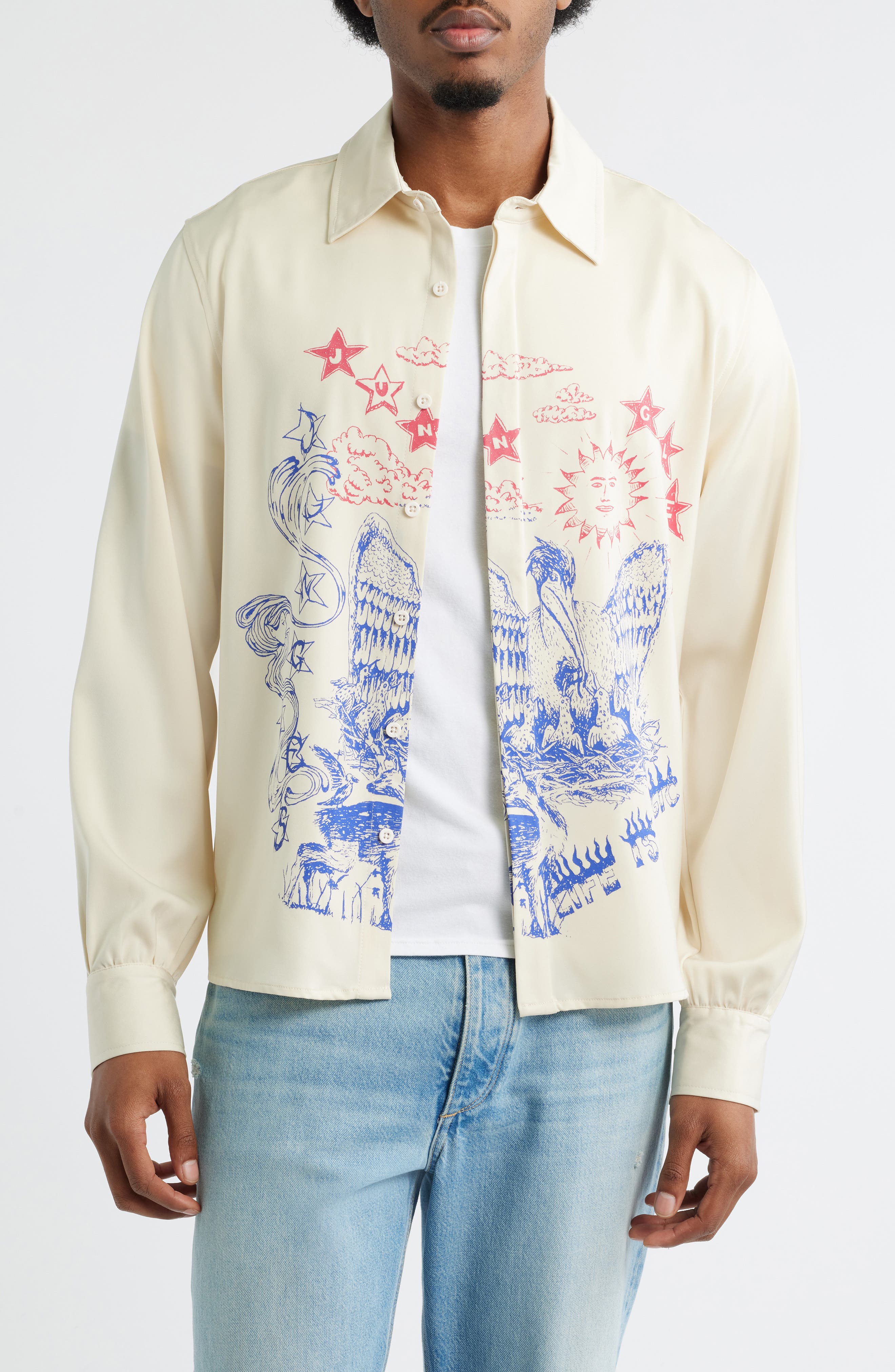 JUNGLES Magic Scribbles Button-Up Shirt