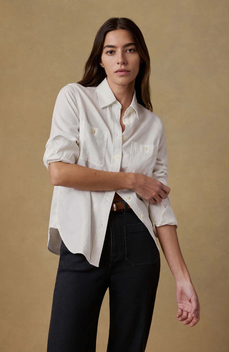Faherty Tried & True Chambray Classic Shirt, Alternate, color, White