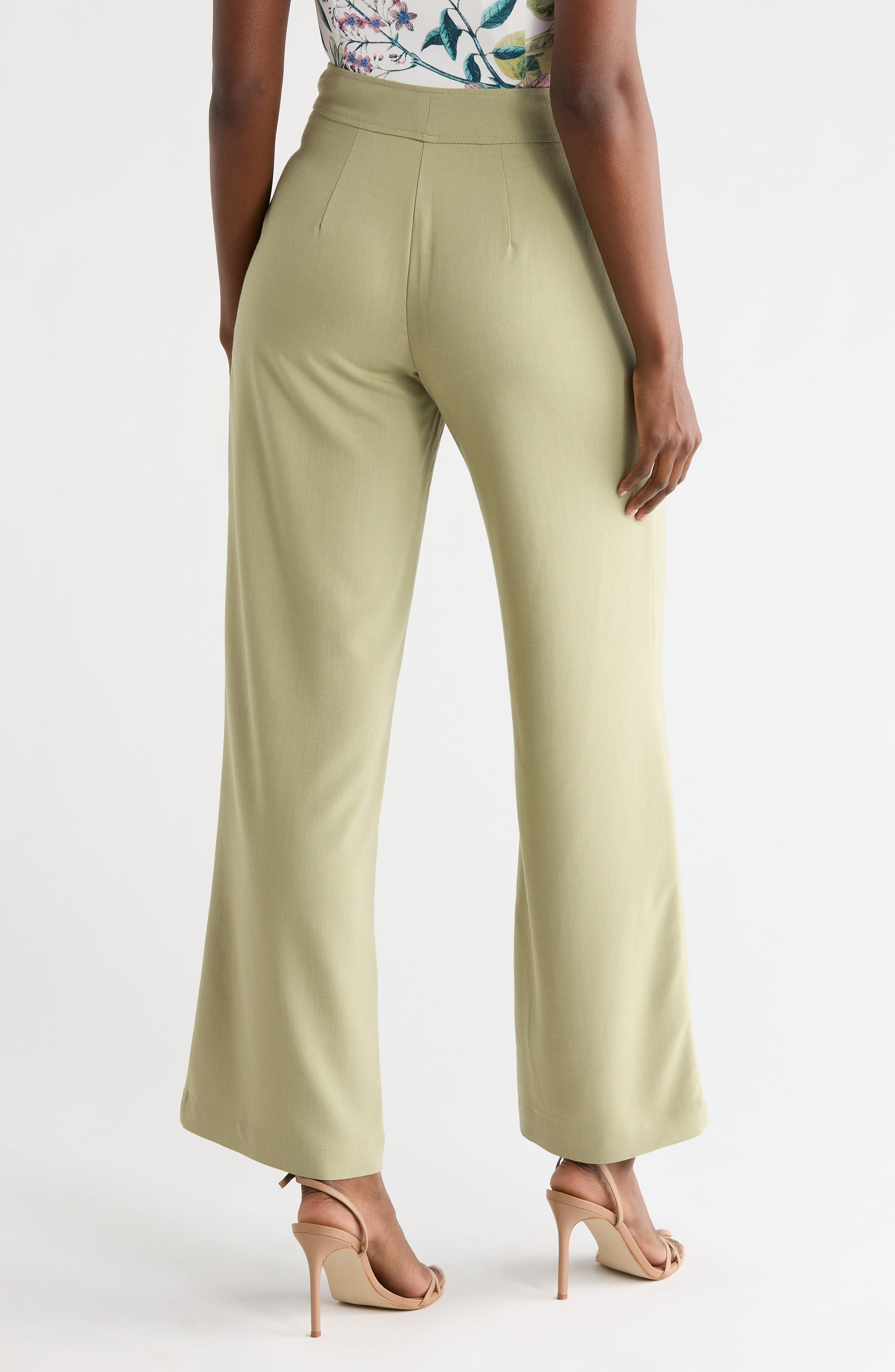 Pleated Front Wide Leg Pants - image 4