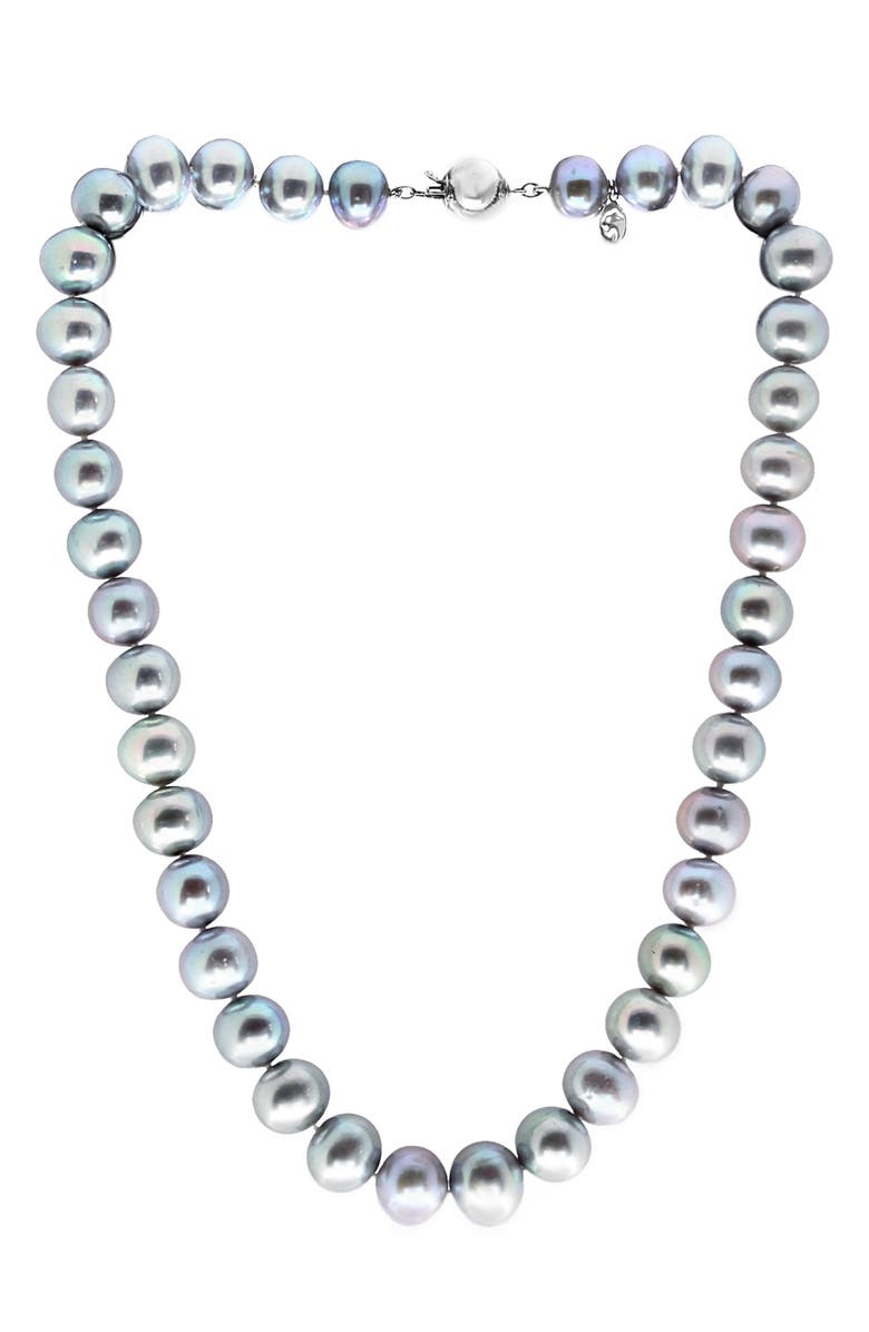 EFFY Sterling Silver Freshwater Pearl Necklace, Main, color, Grey