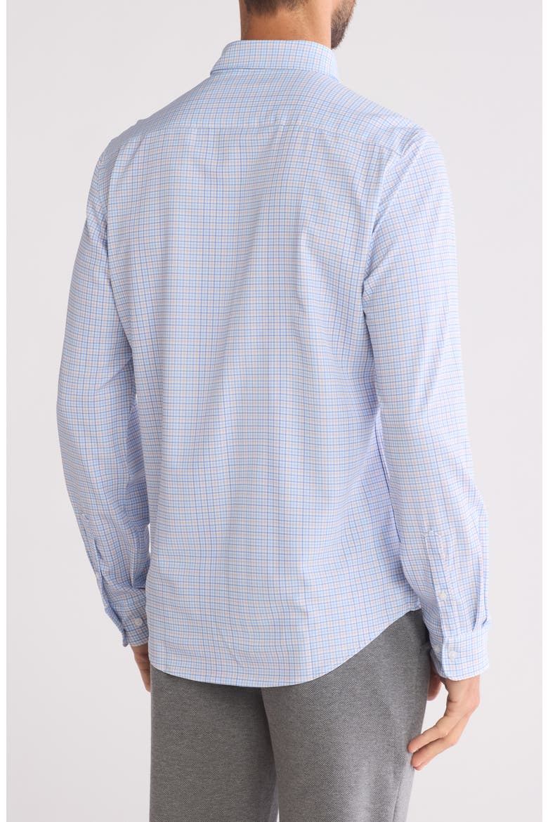 Plaid Tech Button-Down Shirt, Alternate, color, WHITE/ BLUE