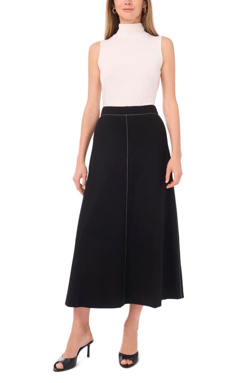 Vince Camuto Topstitch A-line Maxi Skirt In Black