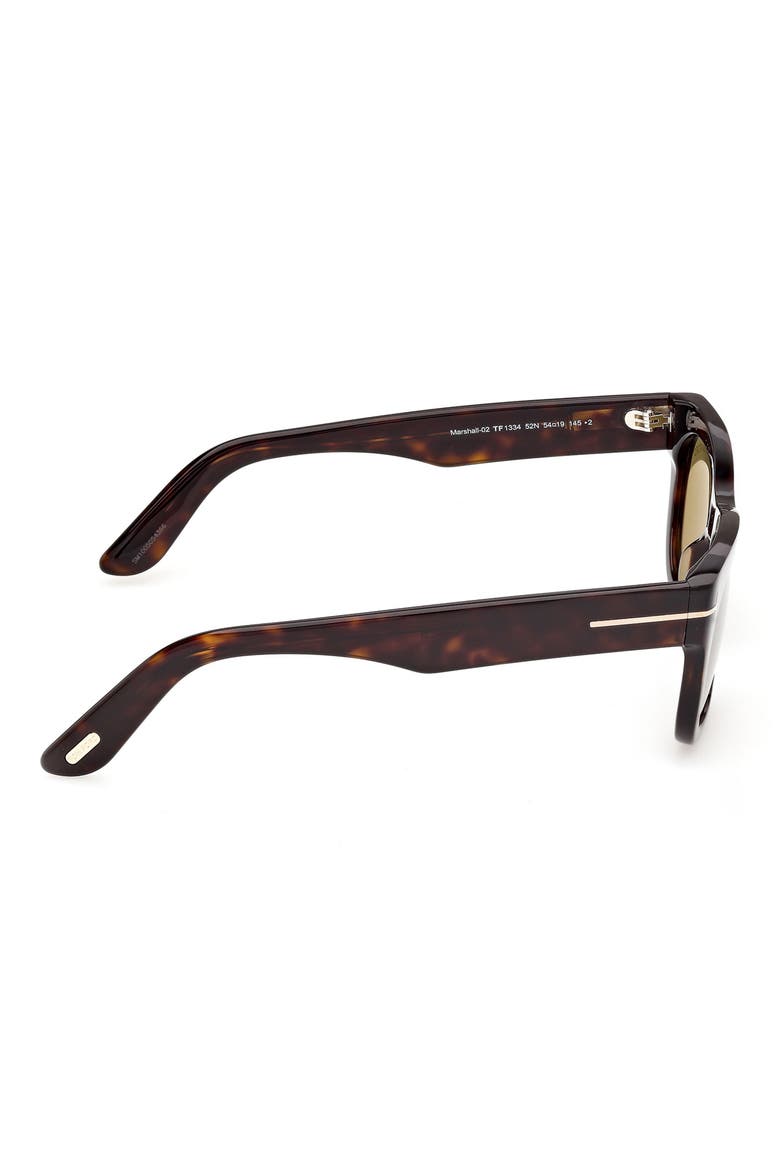 54mm Square Sunglasses, Alternate, color, DARK HAVANA / GREEN