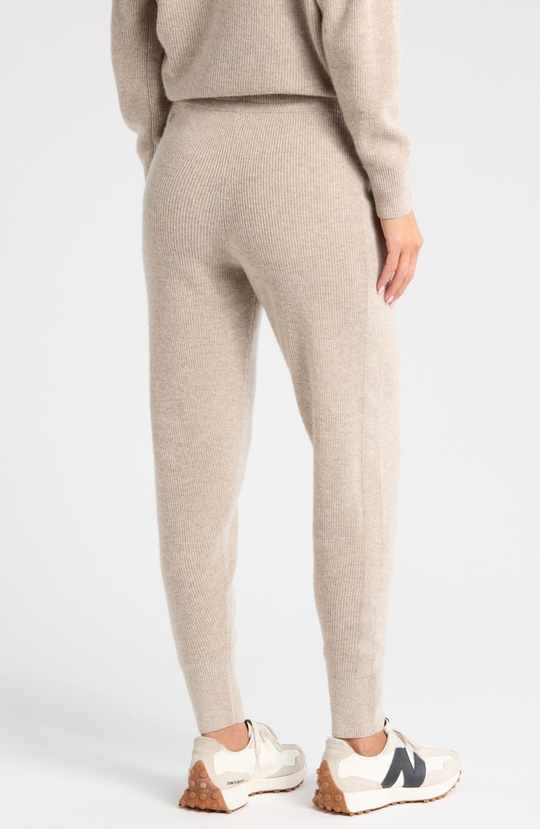 Zella Wool & Cashmere Knit Joggers, Alternate, color, Tan Oxford Heather