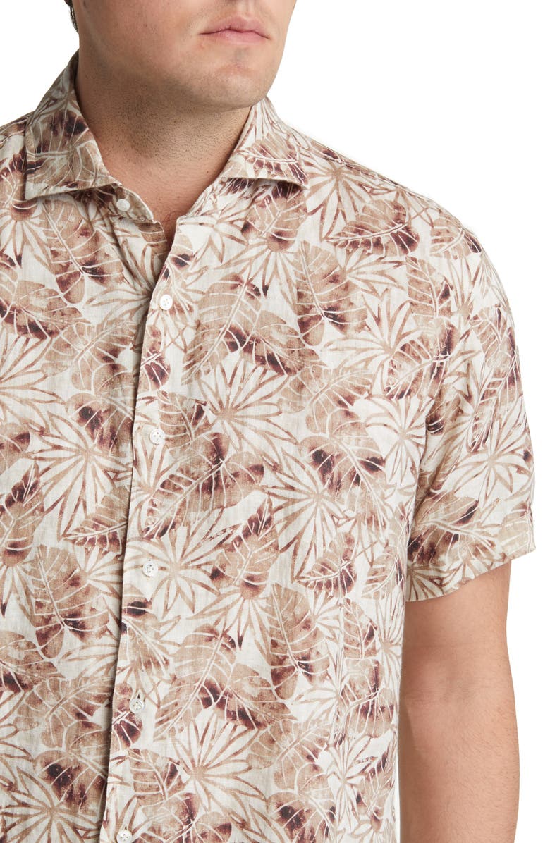 Peter Millar Crown Crafted Comers Beach Short Sleeve Linen Sport Shirt, Alternate, color, 